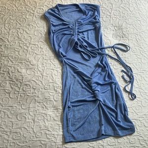 summer scrunch dress w/ open & tie back 🩵